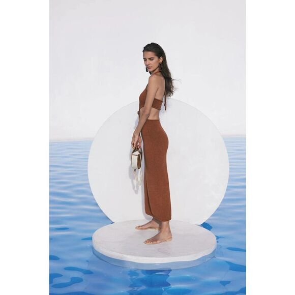 Cult Gaia Cameron Knit Dress in Amber Large - Picture 4 of 11